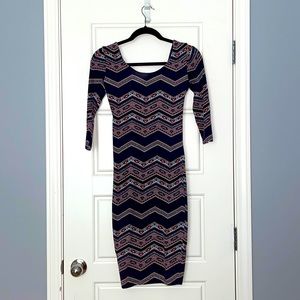 Navy Aztec design dress